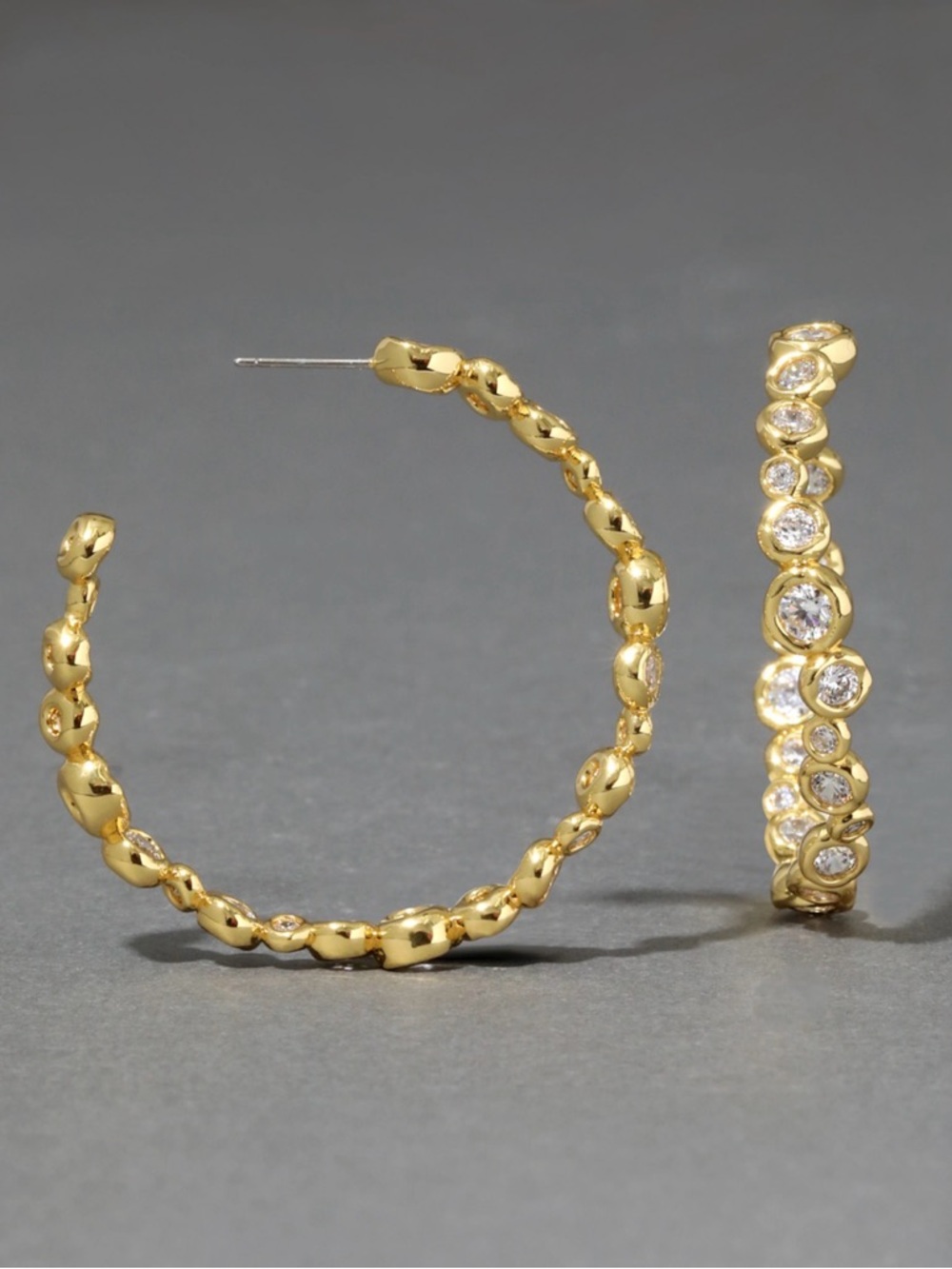 Asterales Gold Large Hoop Earrings ALEXIS BITTAR JN28